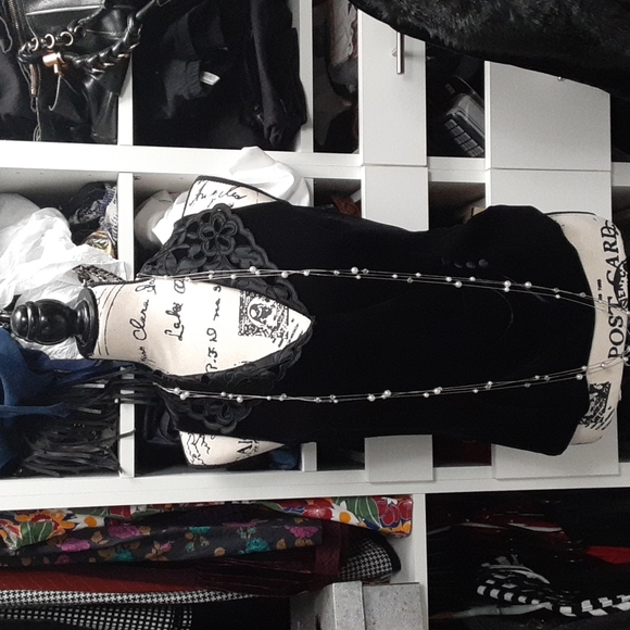 Multi - Layered long women's necklace pearls crystals - Picture 5 of 5